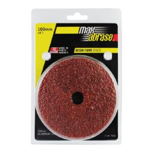 Carded 5 Pack 100mm x A24,36,60,80,120 Grit Alox Fibre Disc