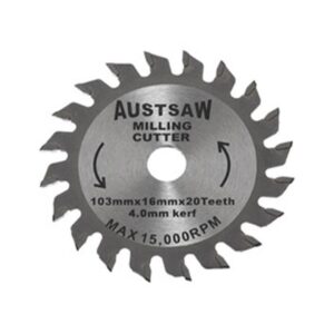 Austsaw - 103mm (4in) 4mm Milling Cutter Blade - 16mm Bore - 20 Teeth