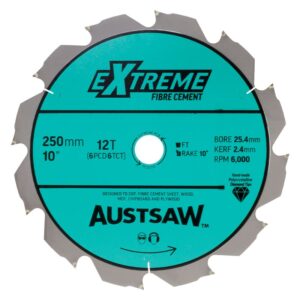 Austsaw - 250mm (10in) Polycrystalline Diamond Blade - 25.4mm Bore - 6PCD6TCT Teeth