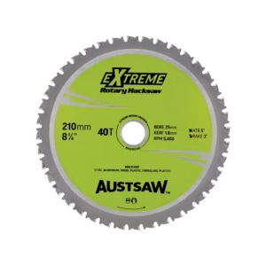 Austsaw - 210mm (8in) Rotary Hacksaw Blade - 25mm Bore - 40 Teeth
