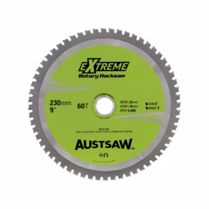 Austsaw - 230mm (9in) Rotary Hacksaw Blade - 25mm Bore - 60 Teeth