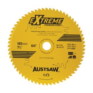 Austsaw Extreme Stainless Steel Blade | 185mm x 20 x 64T
