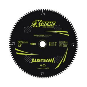 Austsaw Extreme: Wood with Nails Blade 305mm x 30 Bore x 100 T Thin Kerf