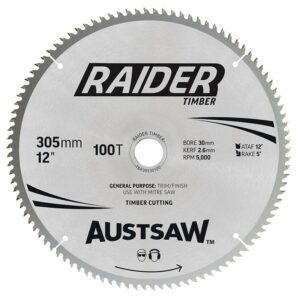 Austsaw Raider Timber Blade 305mm x 30 Bore x 100 T Thin Kerf