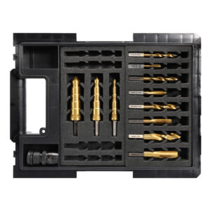 VersaDrive 12 Piece Starter Kit | 8 Piece Drill and Tap Set | 3 Piece ImpactaStep Cutter Set with HD Adaptor