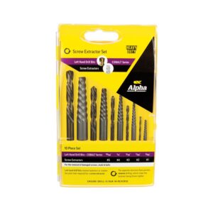 10 Piece Screw Extractor & L/H Cobalt Drill Set