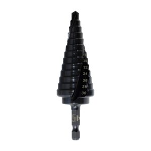ThunderMax Step Drill Spiral Flute 6-30mm Metric 1/4in Impact Shank