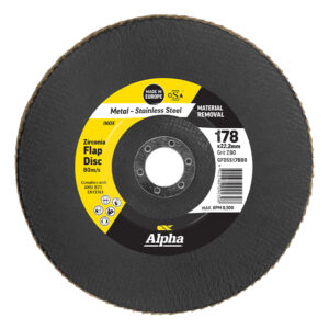 Flap Disc 178mm Z80 Grit Zirconia Alpha Bulk