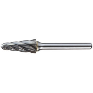 1/2in Included Angle Carbide Burr, 1/4in shank dia - Aluminium Cut