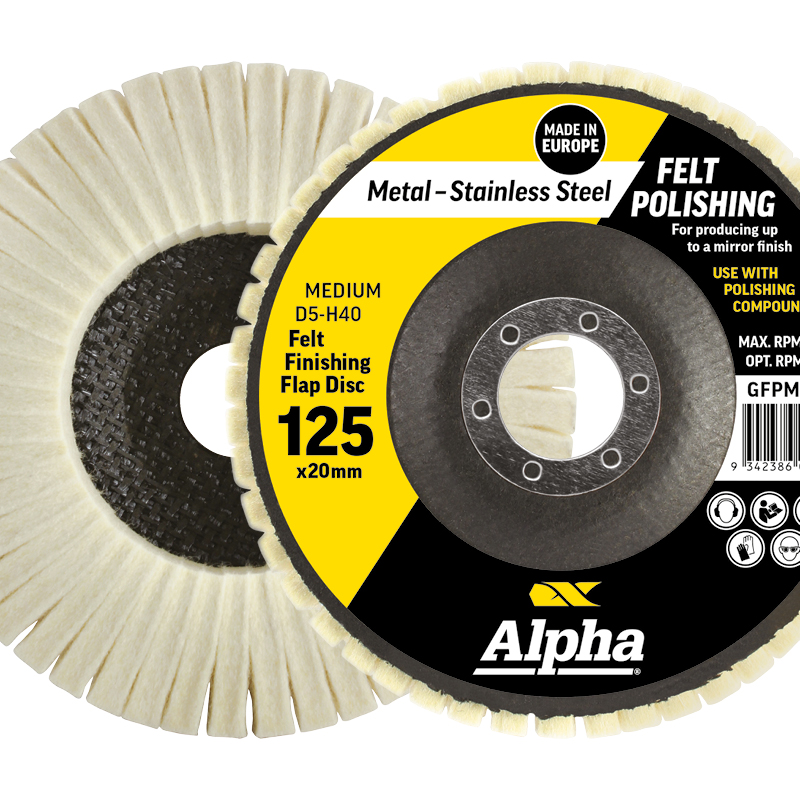 Felt Polishing Flap Disc 125mm Medium D5-H40 Bulk