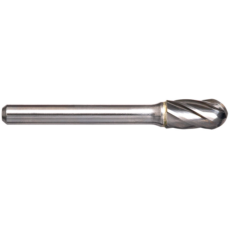 3/8in Cylindrical Ball Nose Aluminium Cut Carbide Burr