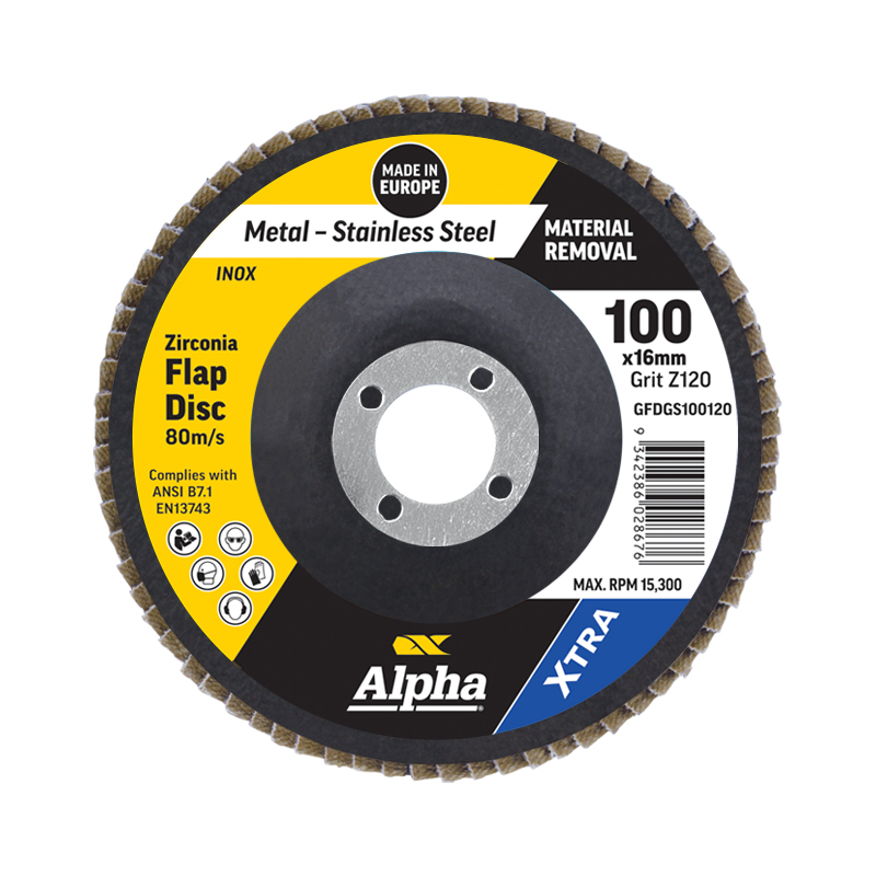 Flap Disc 100mm Z120 Grit Zirconia Xtra Bulk