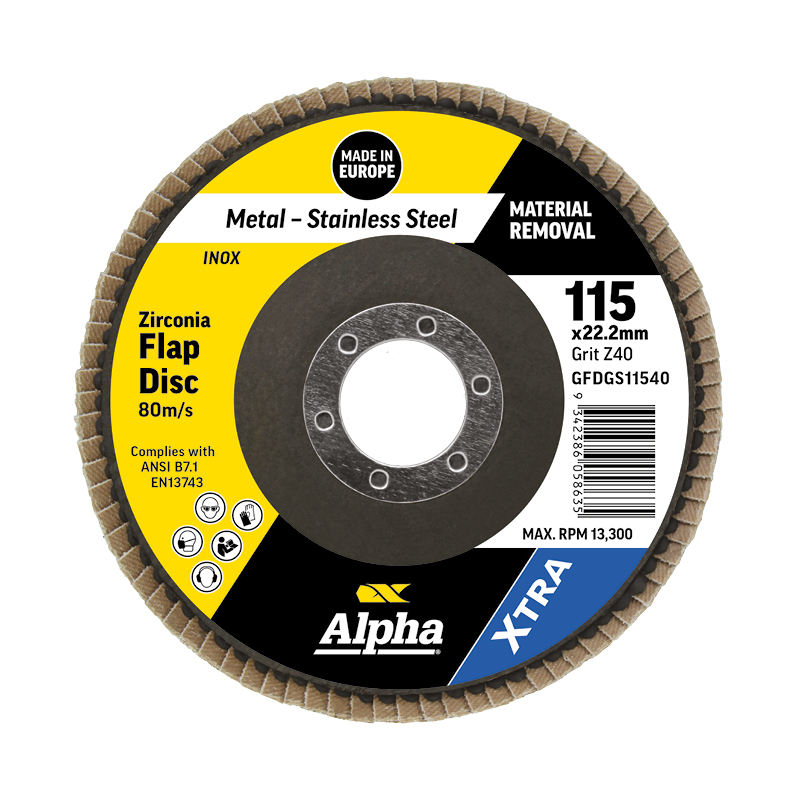 Flap Disc 115mm Z40 Grit Zirconia Xtra Bulk