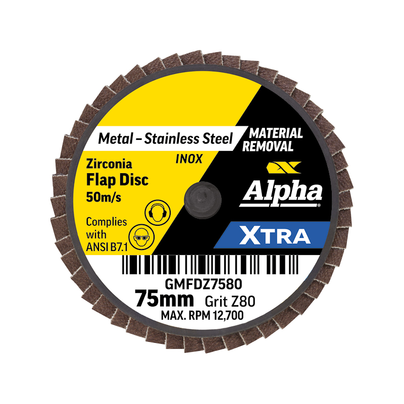 Mini Flap Disc R Type 75mm Z80 Grit XTRA Bulk