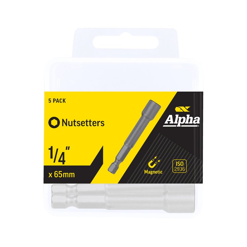 Nutsetter 1/4in x 65mm Magnetic x 5 Handipack
