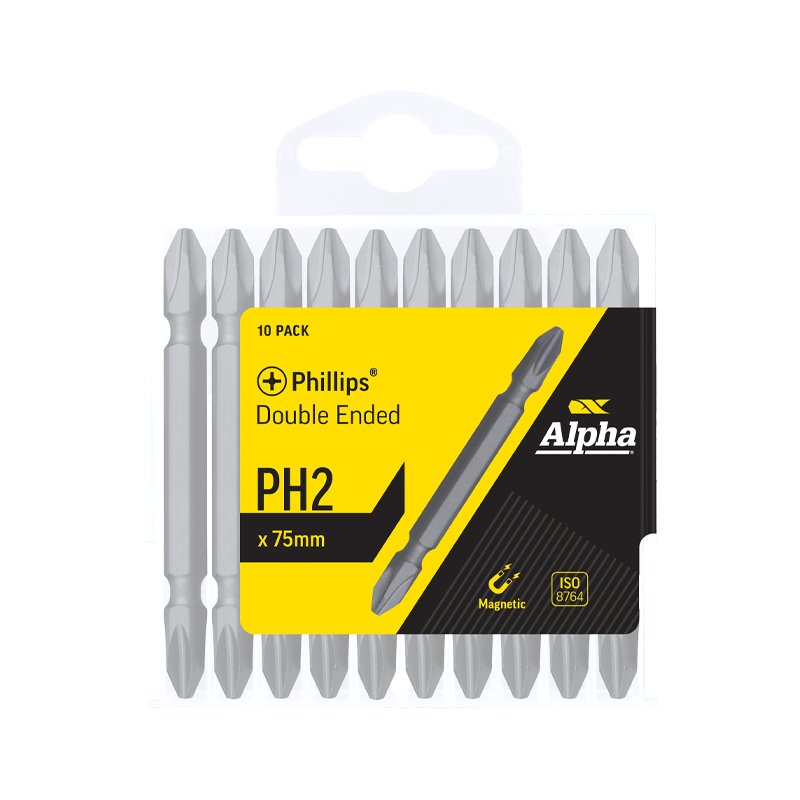 PH2 x 75mm Double Ended Driver Bits - Handipack (x10)