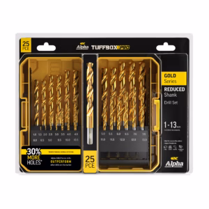 25 Piece | Alpha Gold Series Metric Reduced Shank Tuffbox Pro Drill Set