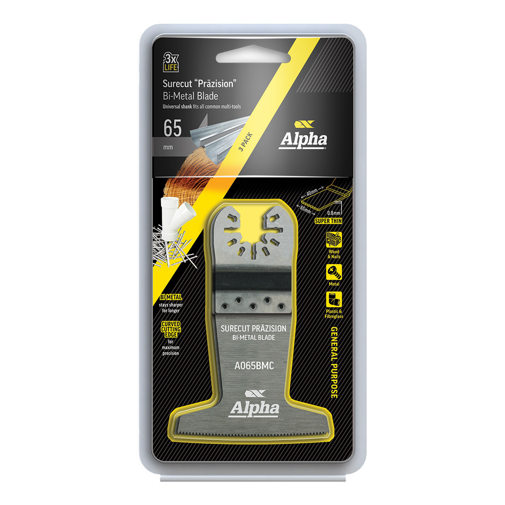 Surecut Prazision 65mm - Bi-Metal Multi-Tool Blade - 3 Pack
